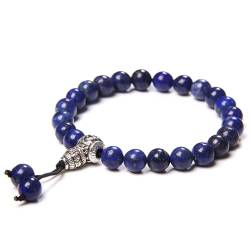 8 mm Steinperlen-Armband, rund, Lapislazuli-Perlen, elastisches Armband, Gebet, Yoga, Geschenke for Damen und Herren (Size : 17CM, Color : E) von HIFFEY