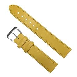 HIFFEY DIY Leder Uhrenarmband 10mm/12mm/14mm/16mm/18mm/20mm/22mm/24mm Männer Frauen Einstellbare Armband Armband (Color : Yellow, Size : 22mm) von HIFFEY