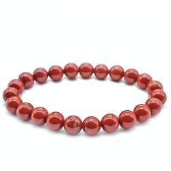 HIFFEY Rote Koralle Jade Perlen Stein Armband Armreif Yoga Meditation Freundschaft Geschenke 6mm 8mm 10mm (Size : Beads 6mm) von HIFFEY