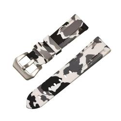 HIFFEY Universal 20mm 22mm 24mm 26mm Silikon Armband Camouflage Gummi Armband Sport Ersatz Uhr Band for männer Handgelenk Band (Color : E, Size : 22mm) von HIFFEY