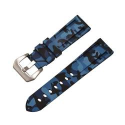 HIFFEY Universal 20mm 22mm 24mm 26mm Silikon Armband Camouflage Gummi Armband Sport Ersatz Uhr Band for männer Handgelenk Band (Color : M, Size : 20mm) von HIFFEY