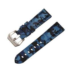 HIFFEY Universal 20mm 22mm 24mm 26mm Silikon Armband Camouflage Gummi Armband Sport Ersatz Uhr Band for männer Handgelenk Band (Color : M, Size : 26mm) von HIFFEY