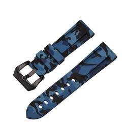 HIFFEY Universal 20mm 22mm 24mm 26mm Silikon Armband Camouflage Gummi Armband Sport Ersatz Uhr Band for männer Handgelenk Band (Color : N, Size : 24mm) von HIFFEY