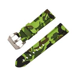 HIFFEY Universal 20mm 22mm 24mm 26mm Silikon Armband Camouflage Gummi Armband Sport Ersatz Uhr Band for männer Handgelenk Band (Color : Q, Size : 22mm) von HIFFEY
