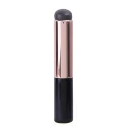 Silikon-Lippen-Make-up-Pinsel, abgewinkelt, abgerundet, Concealer-Werkzeug, tragbar, runder Kopf wie Fingerspitzen, weiche Lippenstift-Pinsel, Make-up-Tools (Color : 02 no brush cover) von HIFFEY