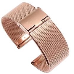 Uhrenarmbänder, Uhrenarmband, 12 mm, 14 mm, 16 mm, 18 mm, 20 mm, 22 mm, for Herren und Damen, Stahlarmband, geeignet for Smartwatches (Color : Rose gold, Size : 12mm) von HIFFEY