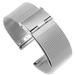 Uhrenarmbänder, Uhrenarmband, 12 mm, 14 mm, 16 mm, 18 mm, 20 mm, 22 mm, for Herren und Damen, Stahlarmband, geeignet for Smartwatches (Color : Silver, Size : 12mm) von HIFFEY