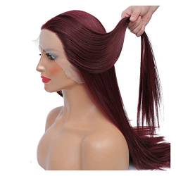 Frauen Perücke Haarersatz Perücken synthetische glühlose Spitze Perücken vorgezogen 18-28-Zoll gerade transparente Spitzenperücke Synthetische Perücken für Frauen (Color : A, Size : 13X4 T-PART LACE von HIHELO