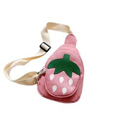 HIHELO Damen-Rucksack, Hüfttasche für Brusttasche für niedliche Erdbeer-Tasche, kleine verstellbare coole bunte Umhängetasche, a, A von HIHELO