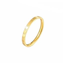 HIJONES Frauen Simple Love Heart Stapelbarer Dünner Ring aus Rostfreier Stahl Leichter Luxus-Schmuck Gold Größe 60 (19.1) von HIJONES