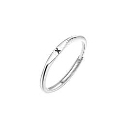 HIJONES Für Frauen Einfacher Stapelbarer Ring Mit Initialen aus Rostfreier Stahl Zierliche Dünne Alphabet Ringe Schmuck Geschenke X Einstellbar von HIJONES