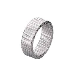 HIJONES Herren 8mm Unregelmäßiger Rhombus Ring Edelstahl Vintage Band Ringe Schmuck Silber Größe 57 (18.1) von HIJONES