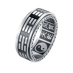 HIJONES Herren Edelstahl Yin Yang Tai Chi Amulett Taoist Mantra Spinner Ring Größe 57 von HIJONES