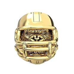 HIJONES Herren Helmring aus Edelstahl Persönlichkeit American Football Gorilla Ring Gold Größe 68 (21.6) von HIJONES