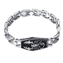 HIJONES Herren Skorpion Punk-Armband aus Edelstahl Einfachheit Coolness Schmuck Geschenke Für Männer Silber von HIJONES