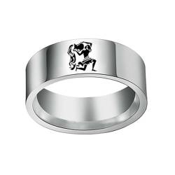 HIJONES Männer Frauen Einfacher 12 Himmelszeichen Konstellation Breiter Bequemer Ring aus Rostfreier Stahl Geschenke Zum Geburtstag Wassermann Größe 62 (19.7) von HIJONES