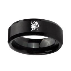 HIJONES Männer Frauen'S Einfacher 12 Himmelszeichen Sternbild Mattierter Ring Mit Abgeschrägter Kante aus Rostfreier Stahl Geschenke Zum Geburtstag Löwe Größe 65 (20.7) von HIJONES