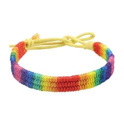 HIJONES Regenbogen LGBT Stolz Armband für Lesben Schwule Bisexuelle Verstellbares Geflochtenes Armband Statement Kettenschmuck Stil 5 von HIJONES