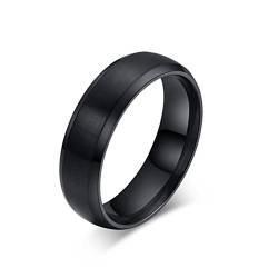 HIJONES Schmuck Herren Damen Einfache Stil Edelstahl Versprechen Trauringe Ringe Schwarz Größe 54 (17.2) von HIJONES