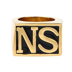 HIJONES Schmuck Herren Edelstahl Biker Ringe, NS, Weinlese, Gold und Schwarz, Größe 72 (22.9) von HIJONES