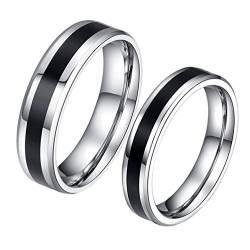 HIJONES Schmuck Herren Edelstahl Paare Versprechen Ring Größe 62 (19.7) von HIJONES