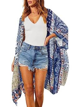 HIKARO Damen-Bikini, Blumenmuster, Kimono-Strickjacke, Pareos Bademode Cover Up von HIKARO