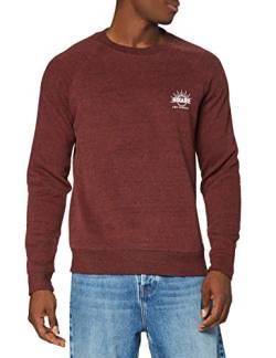 HIKARO Herren Sweatshirt Chest Logo Crew Neck AMA ANTHONY, Gr. Medium, Rot (Burgundy) von HIKARO