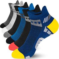 HIKARO Socken Herren, 6 Paar Baumwolle Sportsocken Herren Damen, Herrensocken Atmungsaktiv mit Dicke Frotteesohle, Sneaker Socken Herren Laufsocken Baumwollsocken Sneakersocken, 37-42 von HIKARO