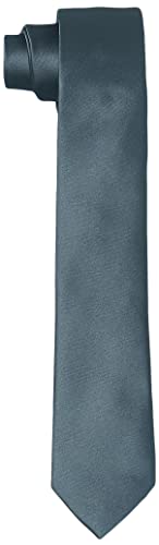 Hikaro Herren Krawatte handgefertigt im Seidenlook 6 cm schmal - Anthrazit von HIKARO