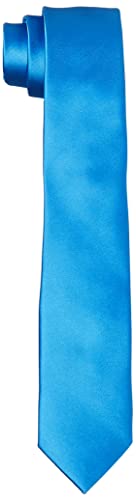Hikaro Herren Krawatte handgefertigt im Seidenlook 6 cm schmal - Blau von HIKARO