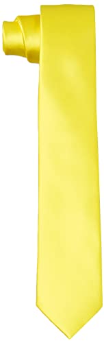 Hikaro Herren Krawatte handgefertigt im Seidenlook 6 cm schmal - Gelb von HIKARO