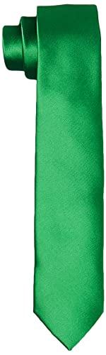 Hikaro Herren Krawatte handgefertigt im Seidenlook 6 cm schmal - Grün von HIKARO