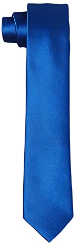 Hikaro Herren Krawatte handgefertigt im Seidenlook 6 cm schmal - Jeansblau von HIKARO