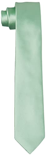 Hikaro Herren Krawatte handgefertigt im Seidenlook 6 cm schmal - Lindgrün von HIKARO