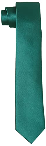 Hikaro Herren Krawatte handgefertigt im Seidenlook 6 cm schmal - Petrol von HIKARO