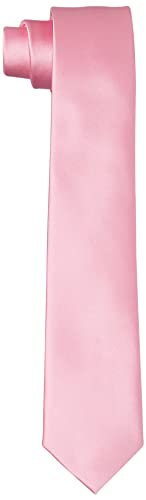 Hikaro Herren Krawatte handgefertigt im Seidenlook 6 cm schmal - Rosa von HIKARO