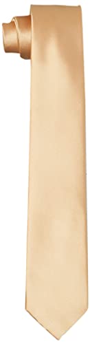Hikaro Herren Krawatte handgefertigt im Seidenlook 6 cm schmal - Sandbraun von HIKARO