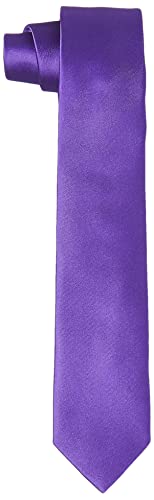 Hikaro Herren Krawatte handgefertigt im Seidenlook 6 cm schmal - Violett 2 von HIKARO