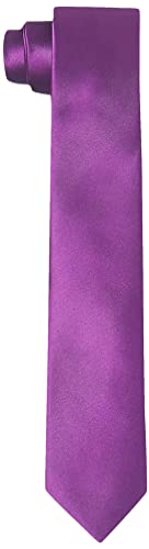 Hikaro Herren Krawatte handgefertigt im Seidenlook 6 cm schmal - Violett von HIKARO