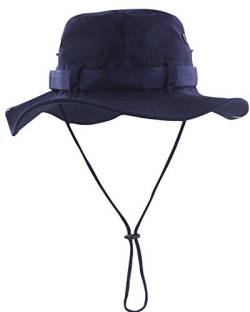 HIKEMAN Bucket Hat Fischerhut Sonnenhut - Sommerhut Sonnenschutz Gartenhut mit Kinnband,Outdoor Wanderhut Anglerhut for Damen Herren(Navy,58) von HIKEMAN