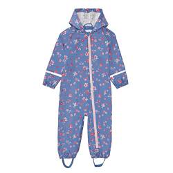 HIKIDS Regenanzug Overall Mädchen Wasserdicht Regenjacke Baby Outdoor Regenmantel Einteilig Leicht Kind Regenkleidung One Piece Regenponcho PU Matschanzug 3 in 1 Lang Regenanzug Violett 86-92 von HIKIDS