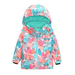 HIKIDS Wasserdicht Jungen Ski jacke Mädchen Fleece Schnee Parka Kinder Windjacke Schneejacke Skijacke Winterjacke Snowboard Jacke Outdoor Alpin-Jacke Wander Trekking Bergsteigen Warm Mäntel Rosa 134 von HIKIDS