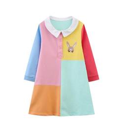 Mädchen Kleid Winter Rosa Blau T-Shirt Kleider Baby Baumwolle Herbst Langarm Geburtstag Kleid Weihnachten Freizeitkleid Partykleid Blusenkleid Kinder 4 Jahre von HIKIDS