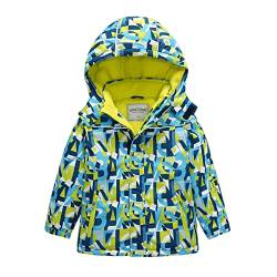 Wasserdicht Jungen Ski jacke Mädchen Fleece Schnee Parka Kinder Windjacke Schneejacke Skijacke Winterjacke Snowboard Jacke Outdoor Alpin-Jacke Wander Trekking Bergsteigen Warm Mäntel Türkis 104 von HIKIDS