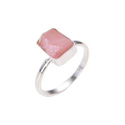 HIMALYA-QUARZ Roher rosa Opal handgefertigter Ring aus 925er Sterlingsilber Roher rosa Opal-Ring für Frauen und Mädchen RR29-10 von HIMALYA QUARTZ