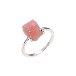 HIMALYA-QUARZ Roher rosa Opal handgefertigter Ring aus 925er Sterlingsilber Roher rosa Opal-Ring für Frauen und Mädchen RR32-6 von HIMALYA QUARTZ