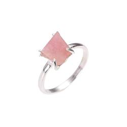 HIMALYA-QUARZ Roher rosa Opal handgefertigter Ring aus 925er Sterlingsilber Roher rosa Opal-Ring für Frauen und Mädchen RR35-11 von HIMALYA QUARTZ