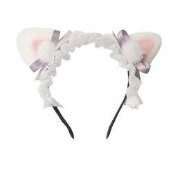 Lolita Haarbänder im japanischen Stil, niedliche Katzenohren, süße Schleife, Cosplay, Kopfbedeckung, Damen-Haarschmuck (Dunkelviolett) von HIMI HIMIFASHION