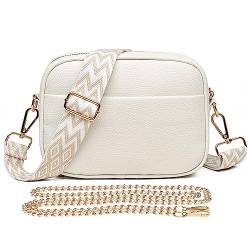 HIMS Damen Umhängetasche, Bauchtasche Damen Stylisch,Leder Crossbody Bag Damen,Handytasche zum Umhängen, Umhängetasche Damen Klein Moderne Taschen mit Breitem Schultergurt u 3 fächern von HIMS