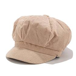 HINGTAT Frauen Beret Visor Hut Winter Mütze Cord Newsboy Cabbie Gatsby Maler Hüte Achteckige Kappe Schirmmütze Baskenmütze von HINGTAT